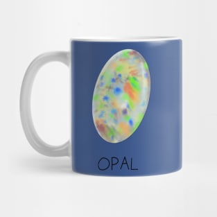 Opal Crystal October Birthstone Mug